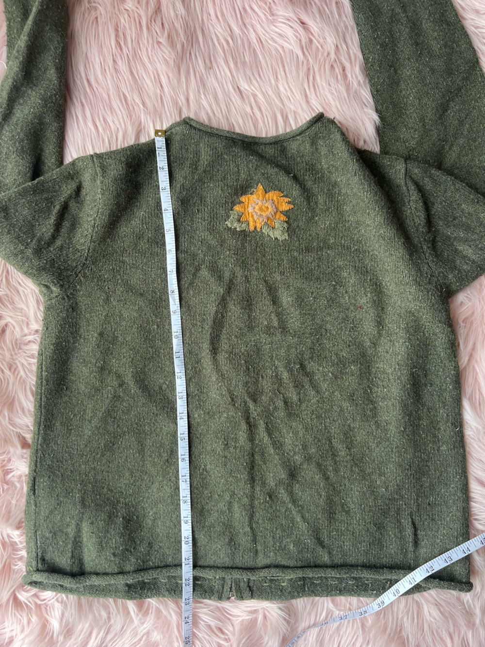 croft & barrow Embroidered Fall Sweater Wool Cotton Rabbit Blend Cottagecore - Picture 10 of 10